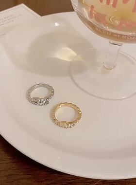 轻奢闪钻灵蛇开口戒指女