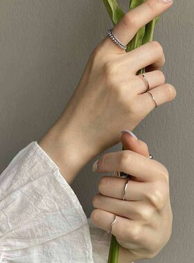 日韩简约冷淡风戒指8件套