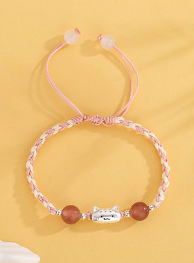 法棍猫手绳手链ins风生日礼物