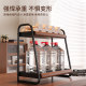 Medieval style solid wood carbon steel double layer kitchen storage rack