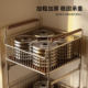 High-looking layered storage trolley dirty clothes basket