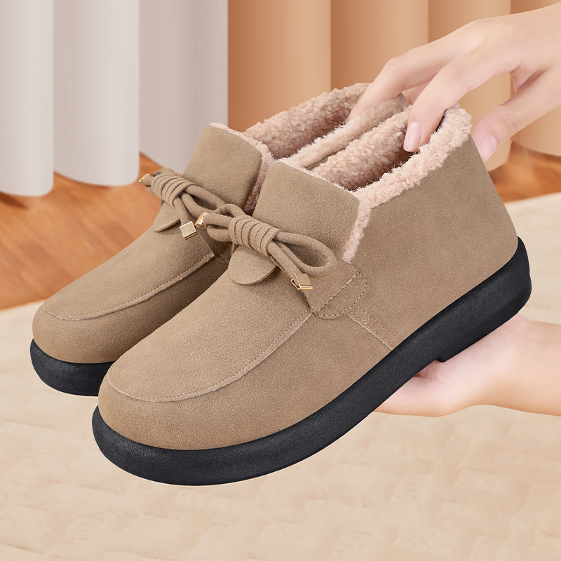 老北京布鞋女冬季加绒加厚新款一脚蹬豆豆鞋高帮保暖防滑妈妈棉鞋,淘宝优惠券,粉丝福利购,淘宝优惠卷