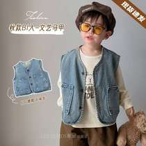 Yuppie handsome boy Machia boy 2023 new spring and autumn outside wearing blouse vest foreign air fashion Tide Cool Vest