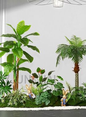 真绿植造景装饰摆件假绿植网红室内玄关大型景观楼梯下造景植物