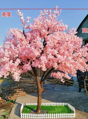 真树桃花大型假树室内外装饰许愿树商场酒店婚庆摆设造景
