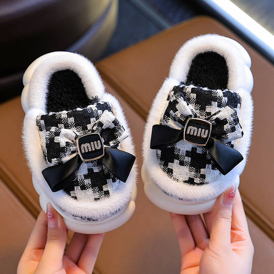 Cotton slippers winter home thick sole non-slip warm princess