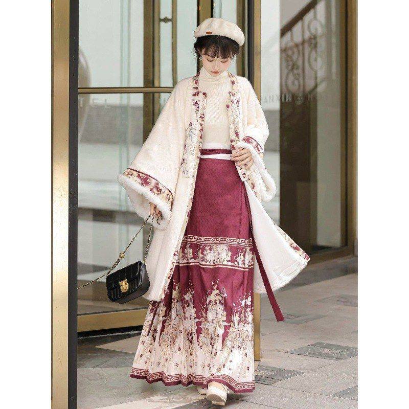 新款【绒绒】原创明制改良汉服女方领对襟衫披袄妆花马面裙日常款,淘宝优惠券,粉丝福利购,淘宝优惠卷