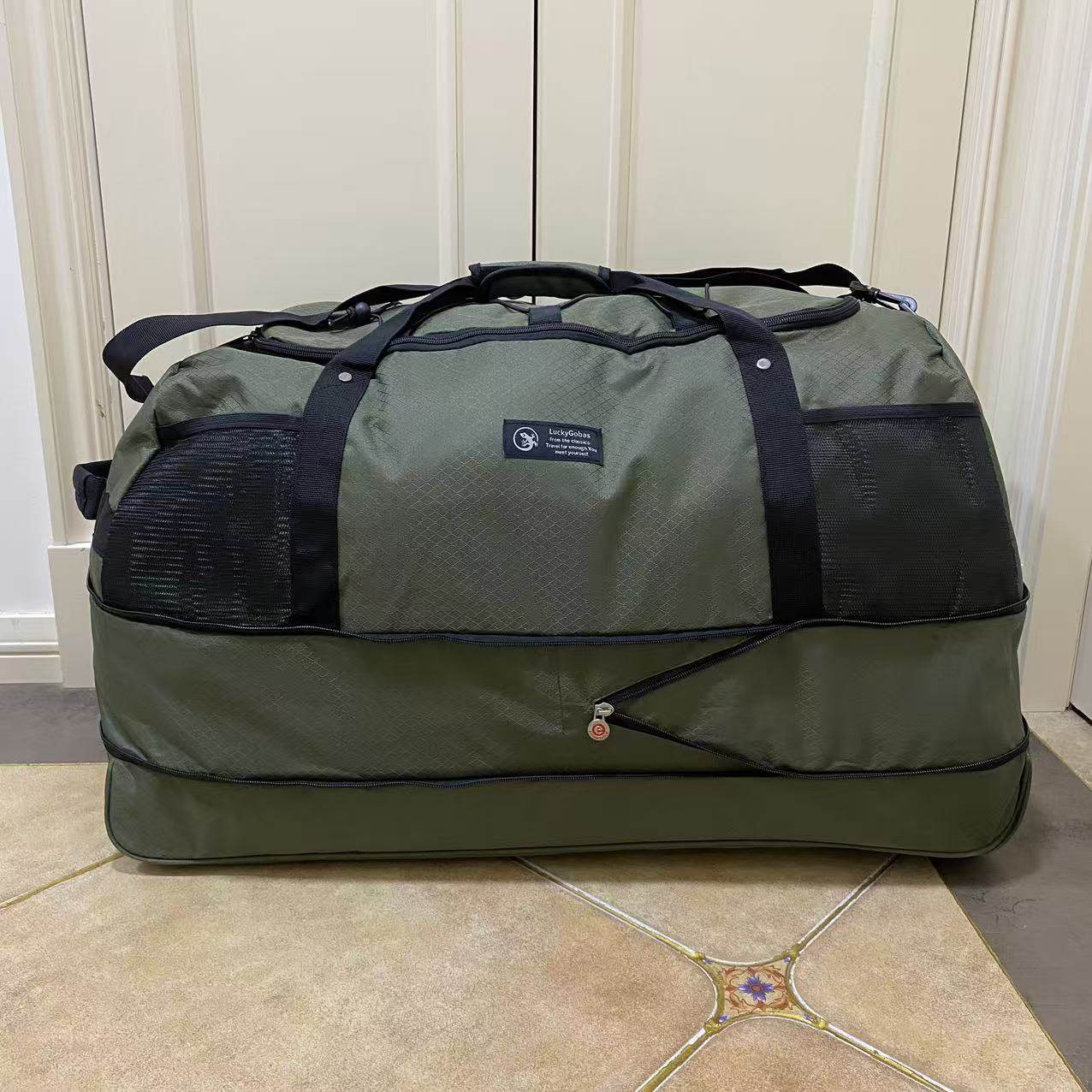 超轻新品1.4kg可折叠拖轮包露营收纳包户外防泼水旅行包大行李包,淘宝优惠券,粉丝福利购,淘宝优惠卷