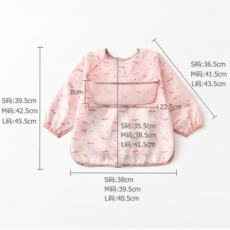 Umbrella children's waterproof bib long-sleeved baby waterproof coverall infant polyester taffeta full body waterproof eating clothes