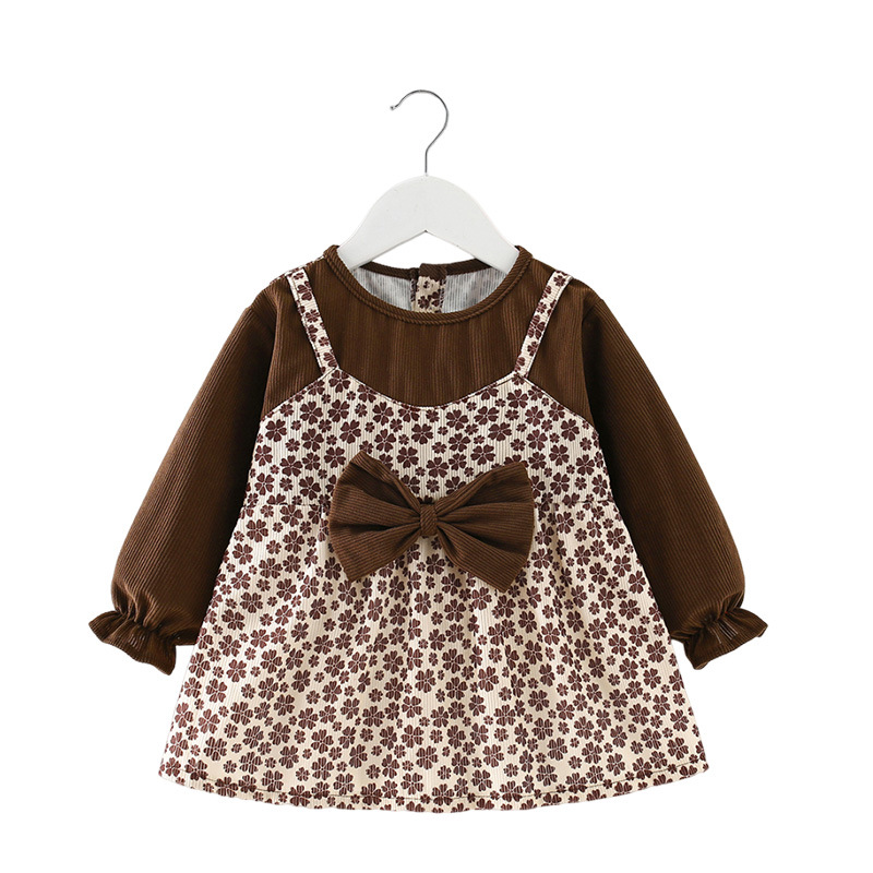 Baby girl smock, autumn and winter outer wear, western-style princess skirt, children's eating bib, waterproof and anti-dirty apron, baby protective clothing