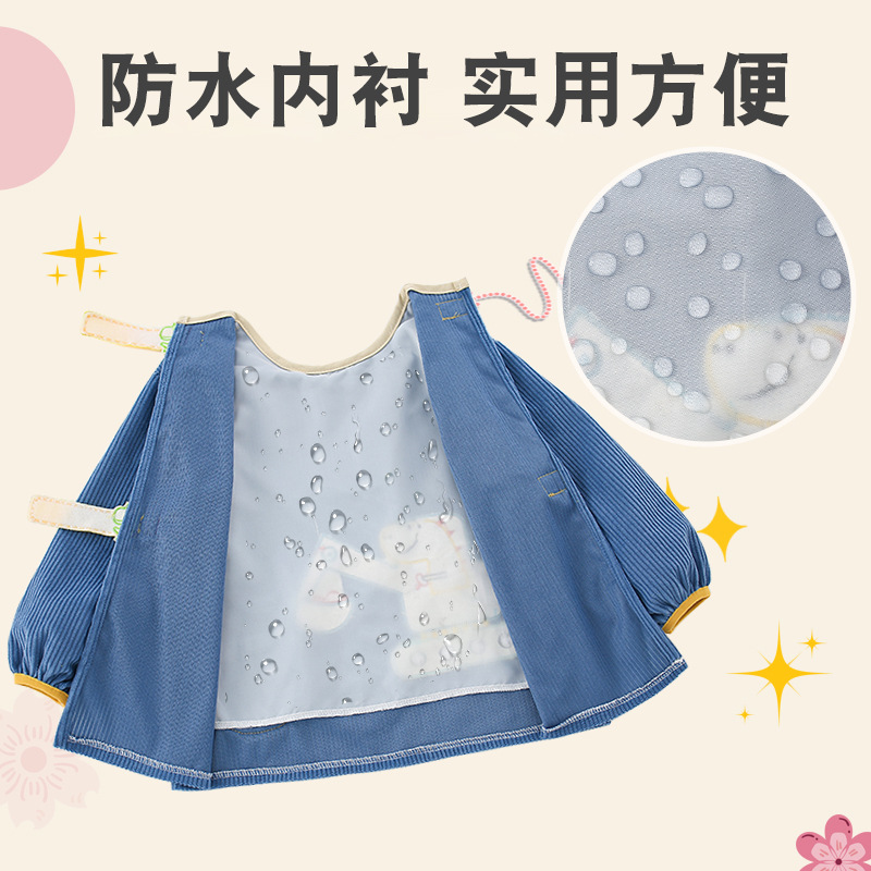 Baby smock, boy's protective clothing, children's waterproof protective clothing, eating bib, rice pocket, reverse coat, foreign style reverse dressing