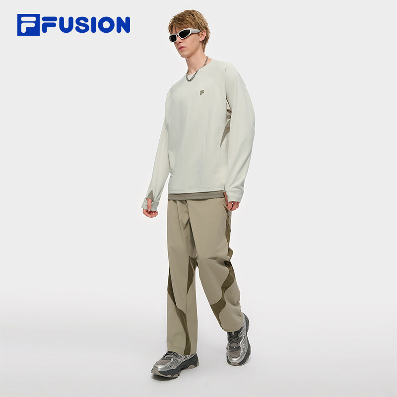 章昊同款FILA FUSION斐乐潮牌男长袖T恤2025秋季新款速干凉感长T,淘宝优惠券,粉丝福利购,淘宝优惠卷