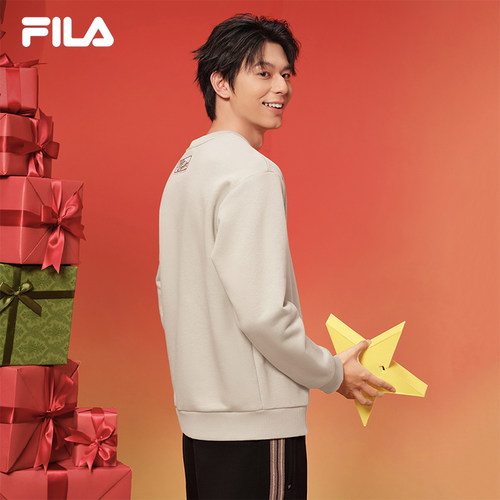 FILA X Études斐乐官方男子套头卫衣2025春新款红色男女同款上衣 - 图3