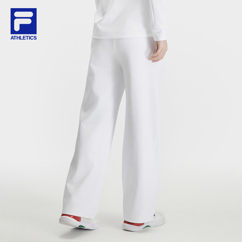 FILA 斐乐官方女士针织长裤2024冬季新款网球运动简约基础阔腿裤,淘宝优惠券,粉丝福利购,淘宝优惠卷