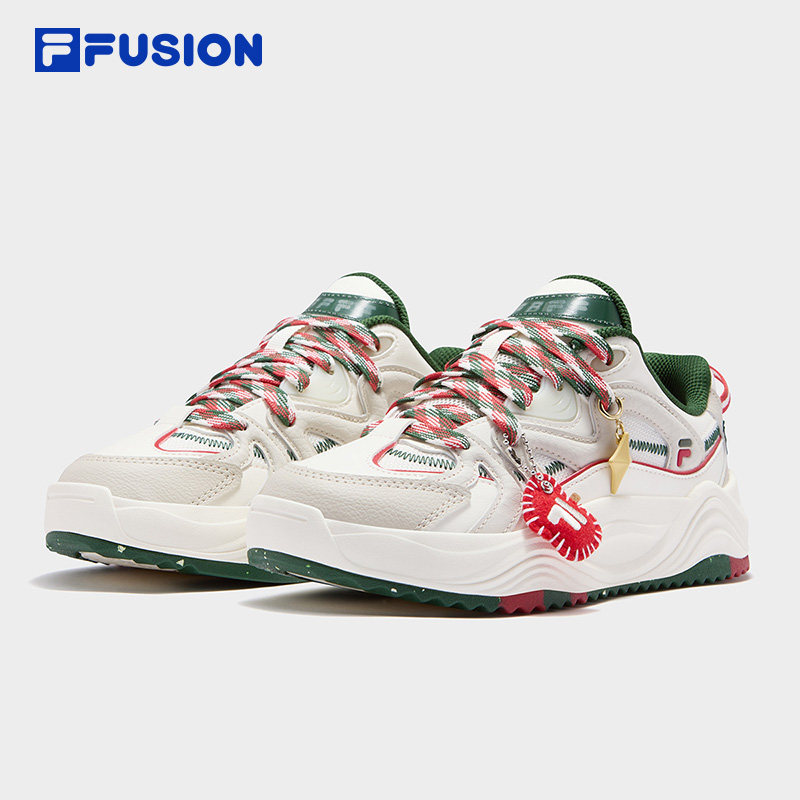 FILA FUSION斐乐潮牌女鞋TARANTO XMAS面包板鞋2026春新款圣诞版,淘宝优惠券,粉丝福利购,淘宝优惠卷