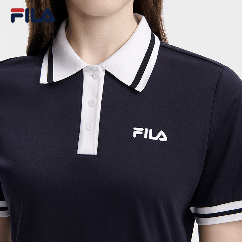 FILA 斐乐女子运动连衣裙夏季时尚休闲经典POLO领连衣裙女裙裙子