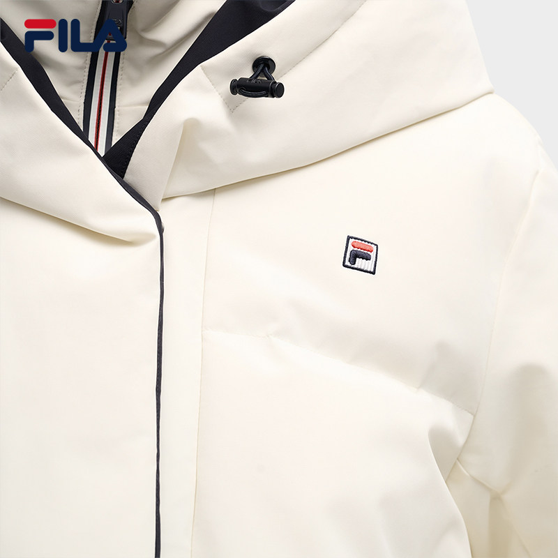 FILA 斐乐官方女士中长款羽绒服2025冬新款休闲宽松连帽保暖外套