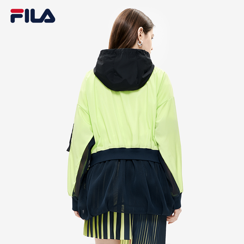 FILA x MIHARA斐乐女士外套2022夏季新款宽松连帽假两件梭织上衣 - 图3