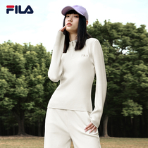 (high round the same section) FILA File womens woven shirts 2022 winter fashion casual half zipped collar blouses