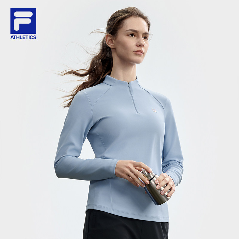 FILA斐乐女子长袖T恤2025秋新款健身运动半拉链瑜伽跑步内搭上衣,淘宝优惠券,粉丝福利购,淘宝优惠卷