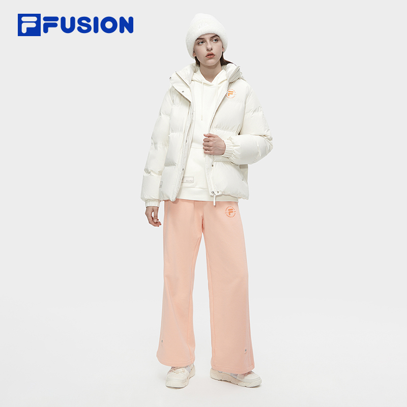 FILA FUSION斐乐潮牌羽绒服女2023冬季时尚休闲基础连帽上衣 - 图2