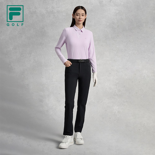 FILA 斐乐官方女士针织长裤2025秋新款高尔夫运动简约基础直口裤 - 图2