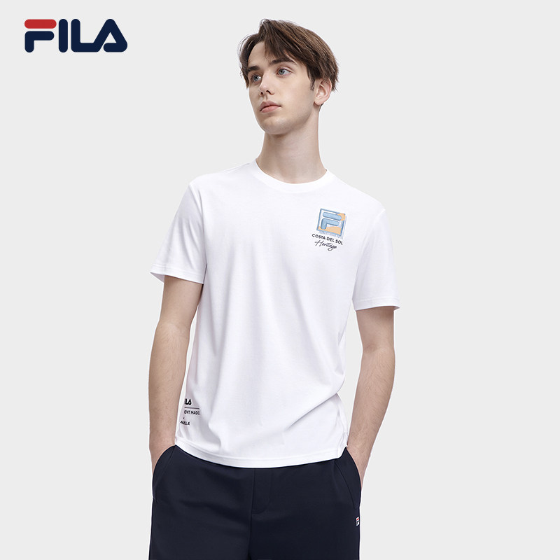 FILA斐乐官方男士短袖T恤夏季时尚休闲针织运动上衣运动圆领半袖,淘宝优惠券,粉丝福利购,淘宝优惠卷