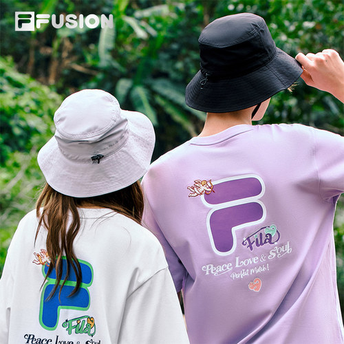 FILA FUSION斐乐情侣圆帽2025夏季新款时尚休闲防晒帽渔夫帽女帽 - 图1