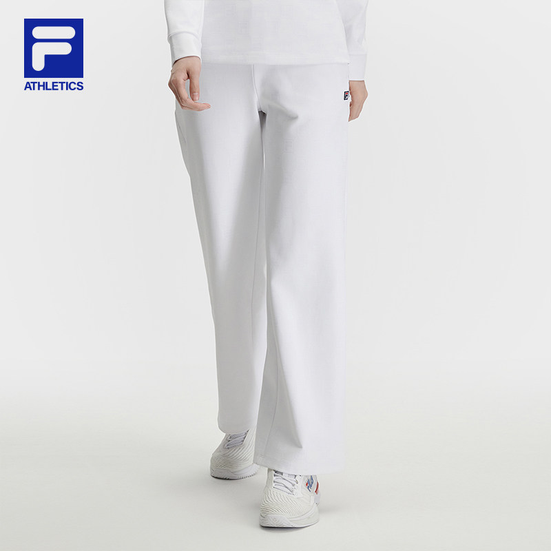 FILA 斐乐官方女士针织长裤2024冬季新款网球运动简约基础阔腿裤,淘宝优惠券,粉丝福利购,淘宝优惠卷