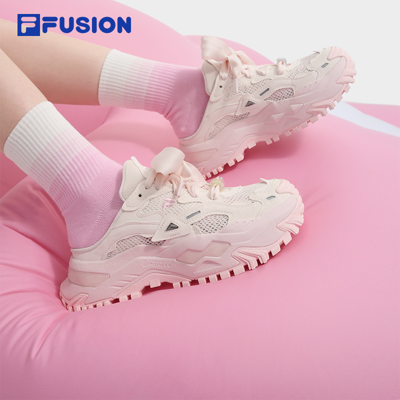 FILA FUSION斐乐潮牌女鞋硬糖穆勒厚底老爹鞋2024夏季新款休闲鞋 - 图1