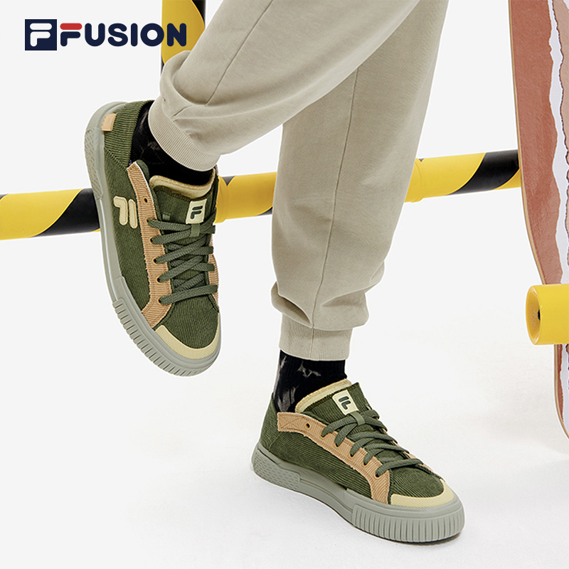 FILA FUSION斐乐男鞋帆布鞋2023春季休闲运动鞋灯芯绒一脚蹬