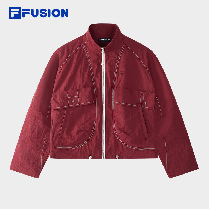 FILA FUSION 斐乐潮牌工装外套女2025夏季新款宽松梭织上衣夹克,淘宝优惠券,粉丝福利购,淘宝优惠卷