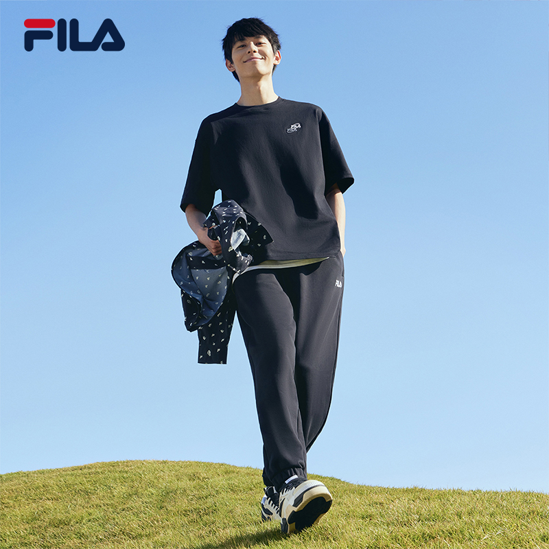 FILA 斐乐情侣款短袖T恤夏季舒适休闲时尚运动短T男纯棉上衣女装