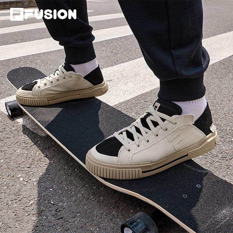 FILA FUSION斐乐男鞋帆布鞋2023春季休闲运动鞋灯芯绒一脚蹬