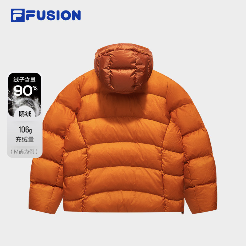 FILA FUSION斐乐潮牌羽绒服女2025冬季新款时尚宽松保暖连帽外套