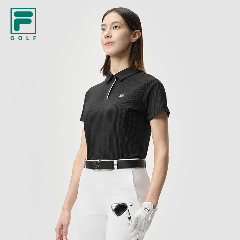 FILA 斐乐官方女子针织短袖POLO衫2025夏新款高尔夫运动基础上衣,淘宝优惠券,粉丝福利购,淘宝优惠卷