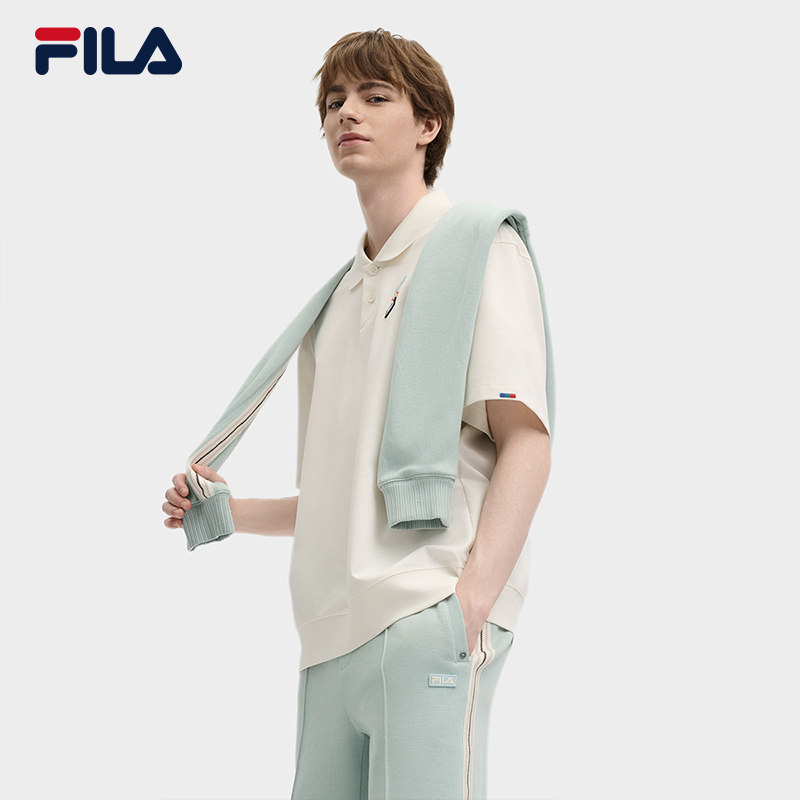 FILA斐乐情侣短袖POLO衫2025夏季时尚休闲男翻领T恤衫宽松上衣女,淘宝优惠券,粉丝福利购,淘宝优惠卷