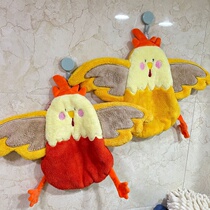Chicken-piggy bath towels hand towels Hanging Coral Fleece with hand towels Cute Cartoon Children Rub the water BH219