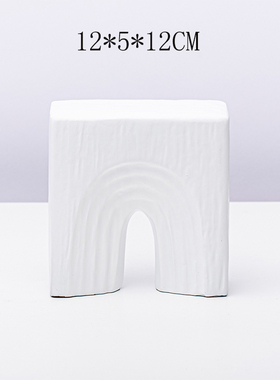 简约现代树脂几何拱形摆件中式软装样板房客厅拱门不规则家居饰i.