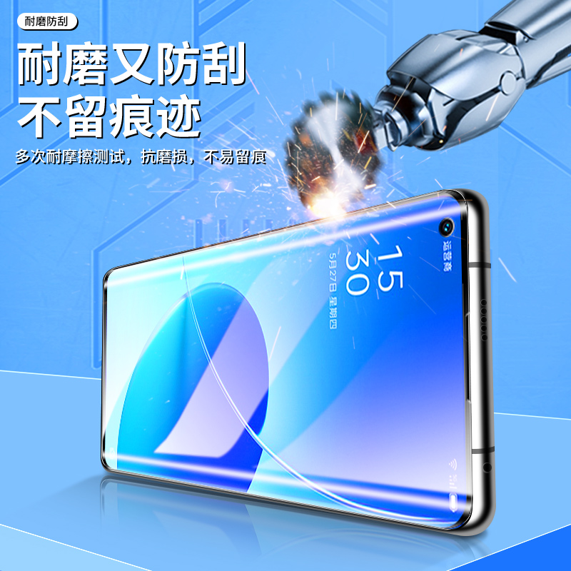 适用opporeno6pro钢化膜5G曲面高清Reno6玻璃reno6pro+手机膜新款抗蓝光防指纹全屏覆盖 reno6水凝膜屏保屏幕 - 图1