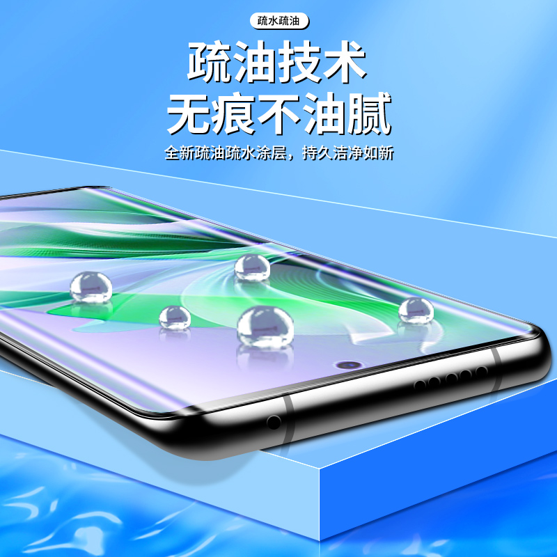 适用opporeno11钢化膜抗蓝光全屏覆盖玻璃reno11pro手机膜曲面高清防摔无白边reno11水凝膜新款保护防指纹por-图2