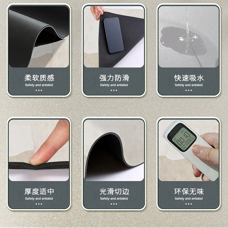 厨房地垫l形硅藻泥防滑防油吸水垫门口耐脏脚垫家用免洗可擦地毯,淘宝优惠券,粉丝福利购,淘宝优惠卷