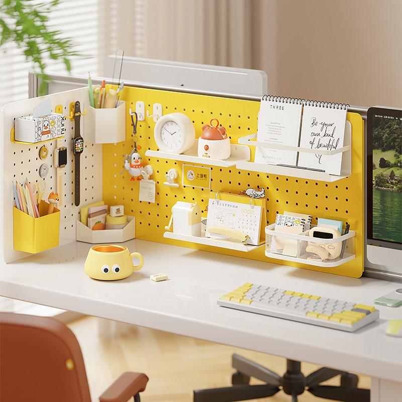 Book table corner hole board storage rack accessories hook display storage magnetic suction punch-free home stationery hanging basket