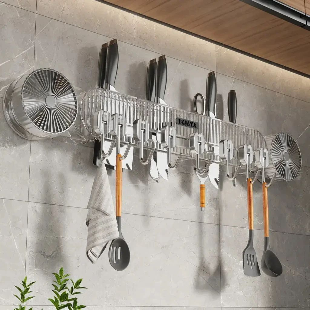 吸盘联排挂钩刀架厨房置物架家用联排挂钩锅铲砧板收纳架,淘宝优惠券,粉丝福利购,淘宝优惠卷