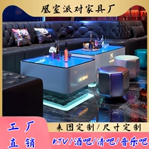 ktv tea table luminous special bar karaoke bar karok clear bar tempered glass clubhouse K room table composition