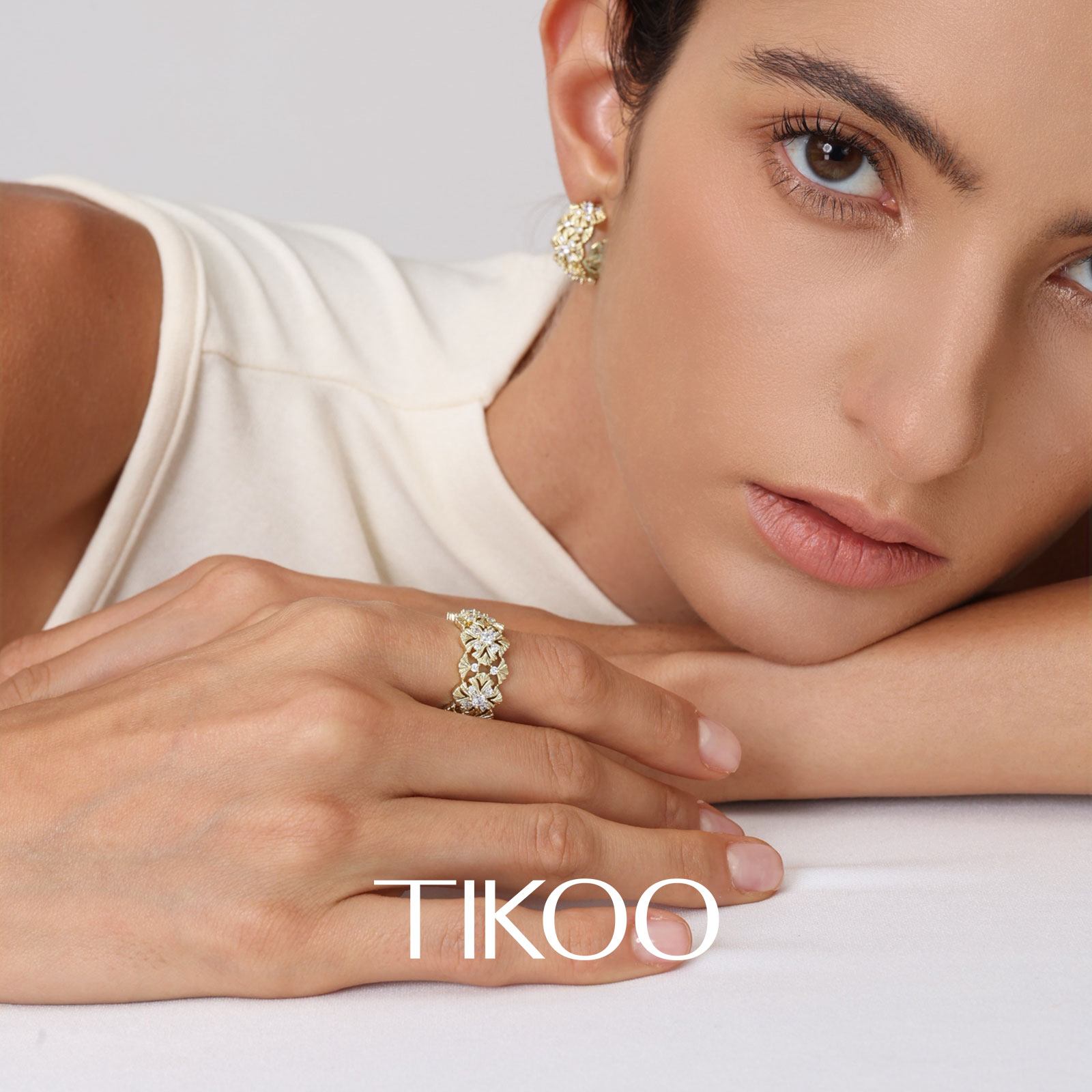 TIKOO Moissanite open ring women's niche design light luxury high-end index finger ring romantic gift accessory