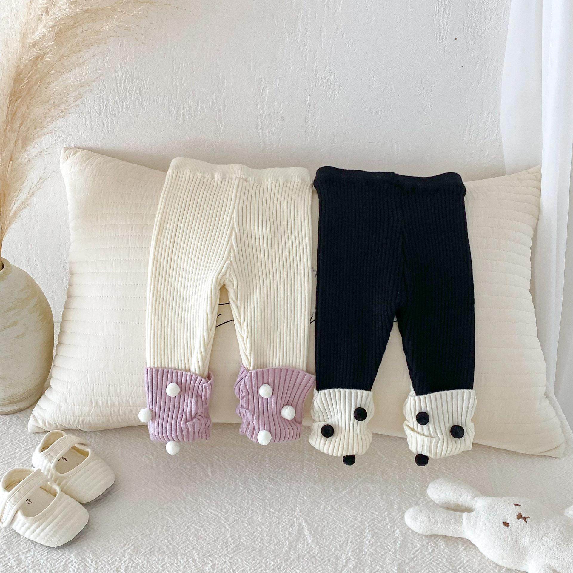 婴儿裤子秋冬季女宝宝针织毛衣拼接波点裤子女童大屁屁PP弹力裤子,淘宝优惠券,粉丝福利购,淘宝优惠卷