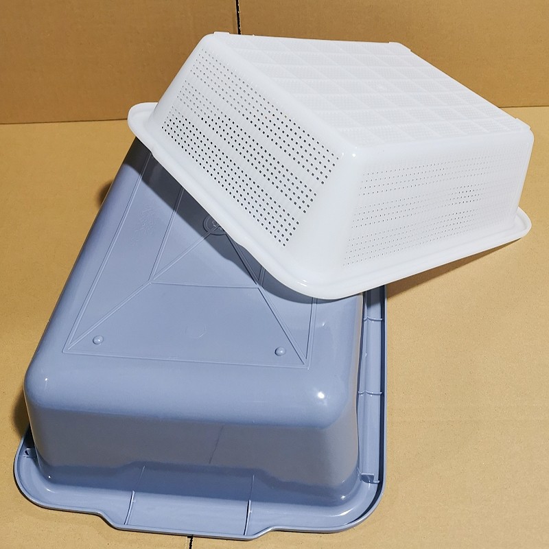 长方形双层篮子沥水洗菜大号收纳筐密眼密孔淘米塑料套装厨房商用,淘宝优惠券,粉丝福利购,淘宝优惠卷