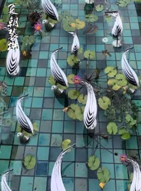 不锈钢鱼现代祝福抽象切割方形金属花园室外泳池装饰雕塑简单雕刻