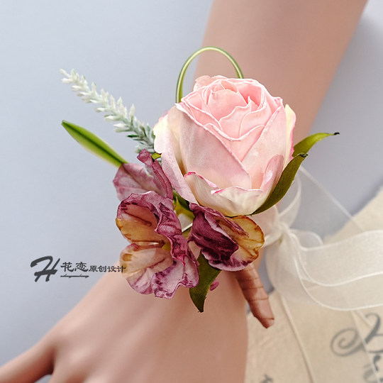 Бизнес-симуляция цветочного корсажа для свадебного корсажа жениха и невесты